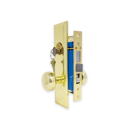 Premier Lock Brass Mortise Entry Left Hand Lock Set with 2.5 in. Backset and 2 SC1 Keys ML01